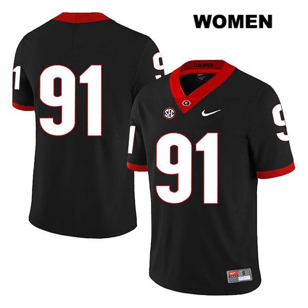 Georgia Bulldogs Women's Tymon Mitchell #91 NCAA No Name Legend Authentic Black Nike Stitched College Football Jersey QNA6356BP